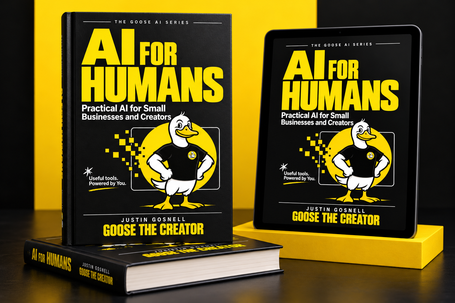 AI for Humans book and tablet product mockup