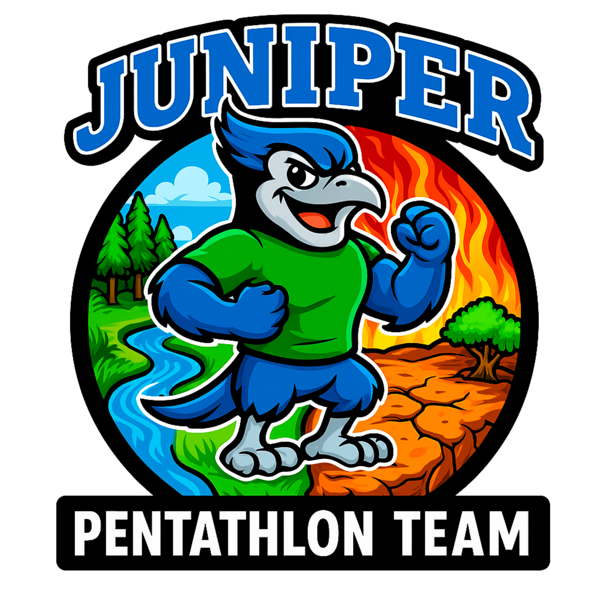Juniper Pentathlon Team logo design