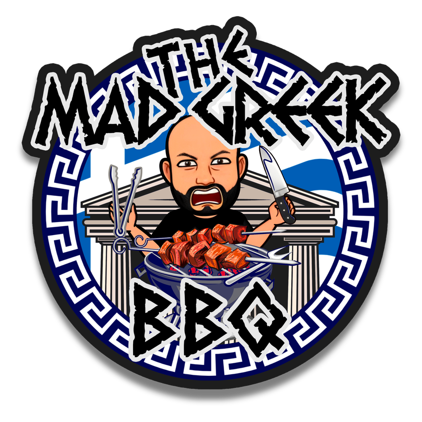 The Mad Greek BBQ logo design