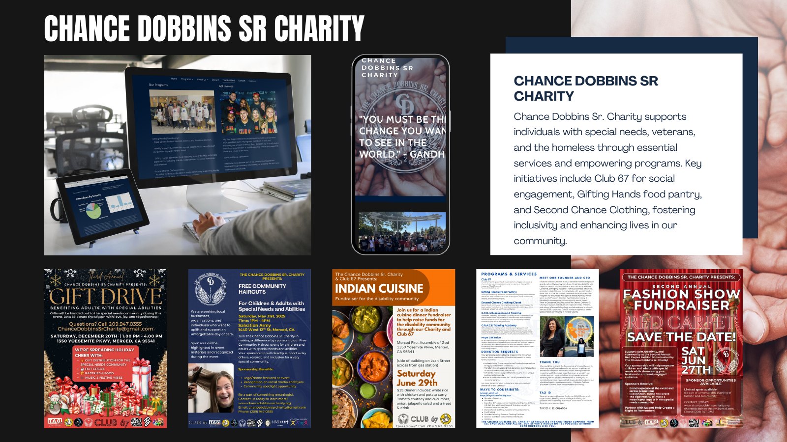 Chance Dobbins Sr. Charity portfolio page