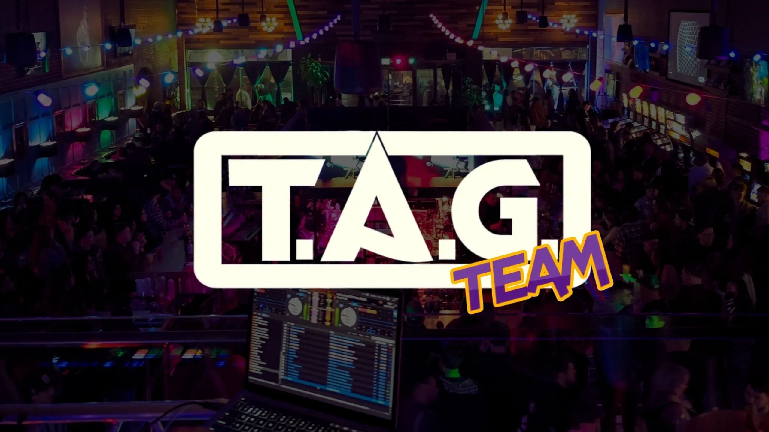 T.A.G. Team branding over an event crowd